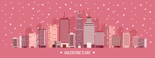 Valentines tay city template vector 10