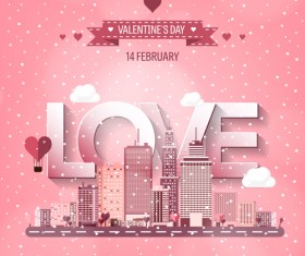Valentines tay city template vector 12