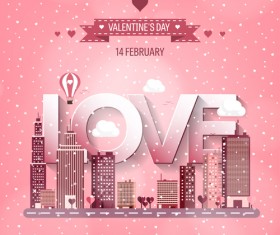 Valentines tay city template vector 13