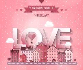 Valentines tay city template vector 14