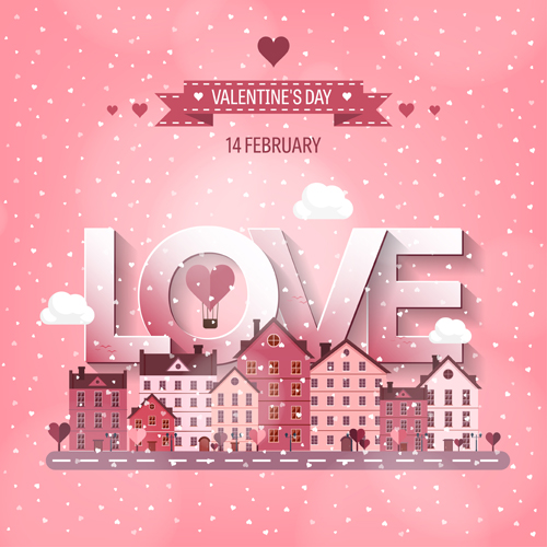 Valentines tay city template vector 14