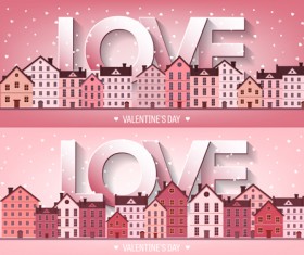 Valentines tay city template vector 16