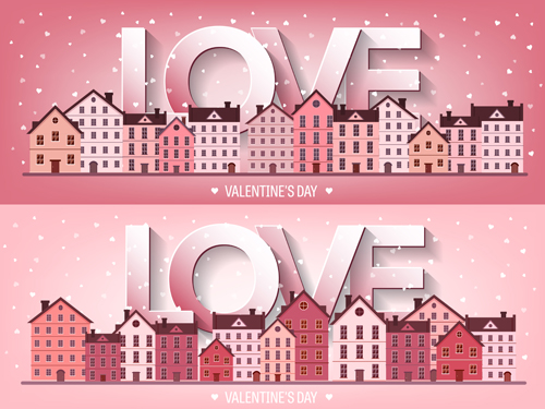 Valentines tay city template vector 16