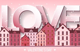 Valentines tay city template vector 17