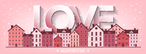 Valentines tay city template vector 17
