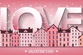 Valentines tay city template vector 18