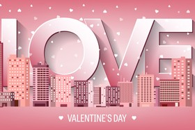Valentines tay city template vector 19
