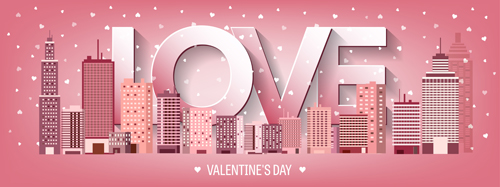 Valentines tay city template vector 19
