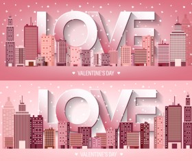 Valentines tay city template vector 20
