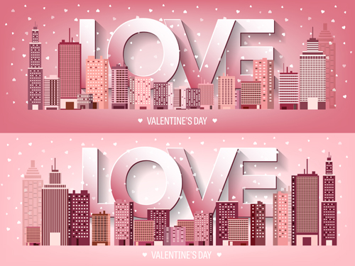 Valentines tay city template vector 20