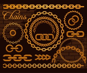 Vector golden chains illustration 01