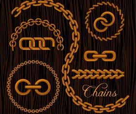 Vector golden chains illustration 02