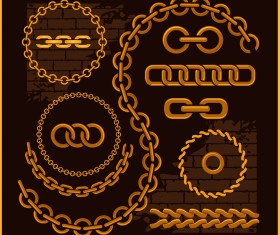 Vector golden chains illustration 03