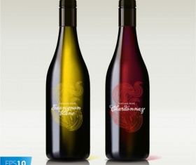 Vector wine bottle design material set 01