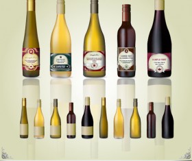 Vector wine bottle design material set 02