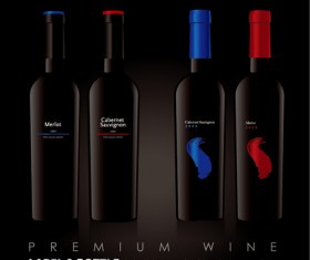 Vector wine bottle design material set 03