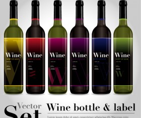 Vector wine bottle design material set 04