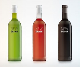 Vector wine bottle design material set 05