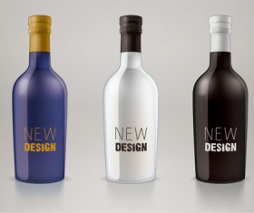 Vector wine bottle design material set 06