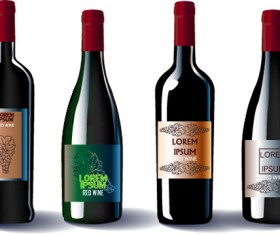 Vector wine bottle design material set 10