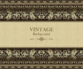 Vintage background with decor floral vector 02