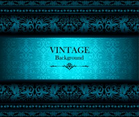 Vintage background with decor floral vector 04