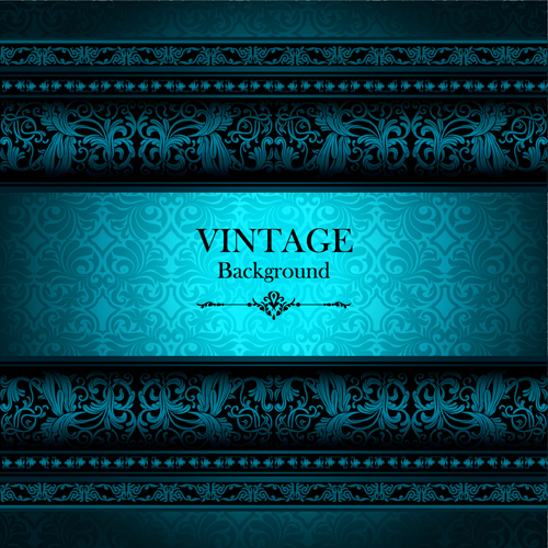 Vintage background with decor floral vector 04