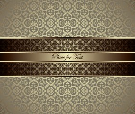 Vintage background with decor floral vector 05