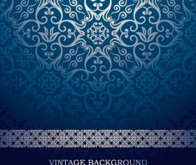 Vintage background with decor floral vector 06