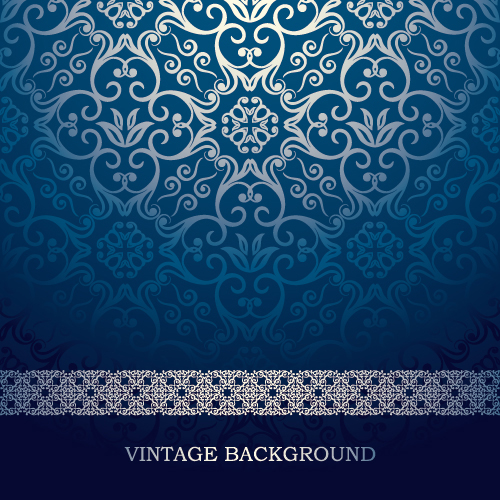 Vintage background with decor floral vector 06