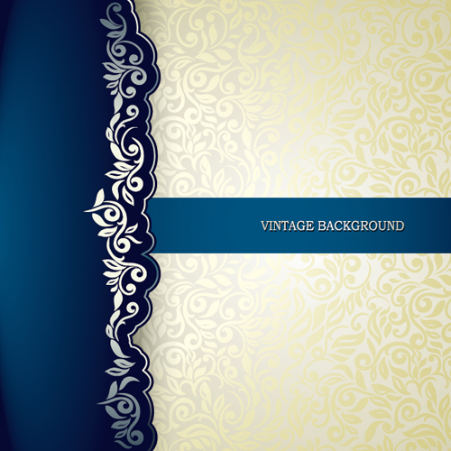 Vintage background with decor floral vector 13