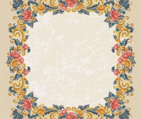 Vintage flowers frame vectors 01