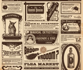 Vintage newspapers vector template 06