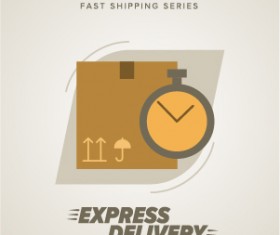 Vintage poster express delivery vector material 01