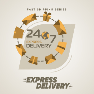 Vintage poster express delivery vector material 03