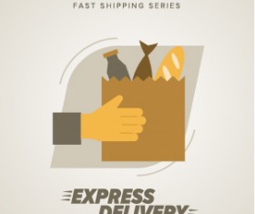 Vintage poster express delivery vector material 04