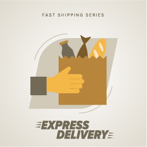 Vintage poster express delivery vector material 04