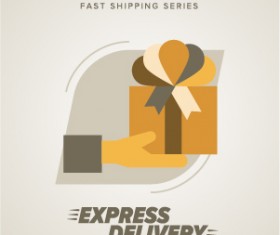 Vintage poster express delivery vector material 05