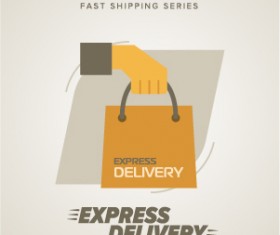 Vintage poster express delivery vector material 06