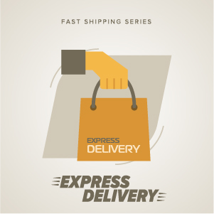 Vintage poster express delivery vector material 06