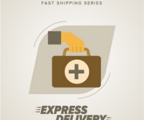 Vintage poster express delivery vector material 07