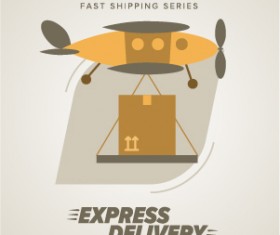 Vintage poster express delivery vector material 08