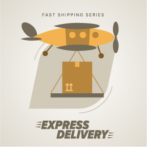 Vintage poster express delivery vector material 08