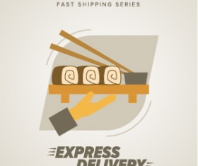 Vintage poster express delivery vector material 10