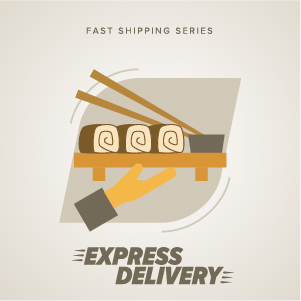 Vintage poster express delivery vector material 10