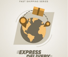 Vintage poster express delivery vector material 11