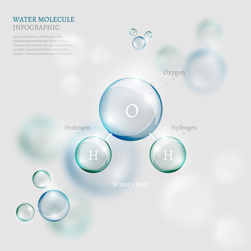 Water molecule infographics creative vectors set 01
