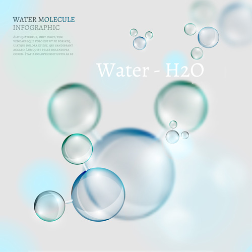 Water molecule infographics creative vectors set 02