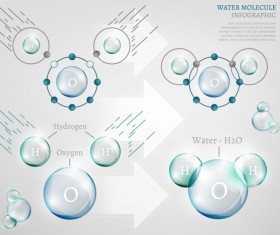 Water molecule infographics creative vectors set 09