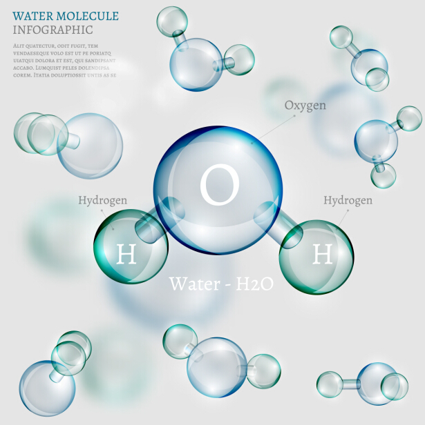 Water molecule infographics creative vectors set 14